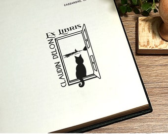 EX LIBRIS STAMP, Book stamp cat, Library stamp personalized, Library stamp, Custom book stamp, Book stamp, Teacher stamp books. Bookplates