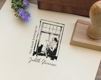 Personalized Ex Libris Library Stamp: Gift for Book Lovers