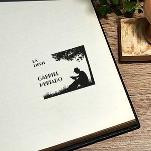 LIBRARY STAMP. Ex Libris. Personalised library stamp.For book lovers.Gift for book lovers. Stamp with gift box. Stamp for teacher.Book ends