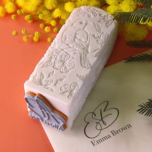 Tampon en caoutchouc pour cadeau.Tampon en caoutchouc de luxe.Poignée gravée en haut relief.Monogramme personnel.Tampon   pour cadeau.
