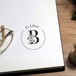 EX LIBRIS STEMPEL, Bücherstempel personalisiert, Bibliothek Stempel personalisiert, Bibliothek Stempel, Individueller Buchstempel, Buchstempel, Monogramm Bibliothek Stempel