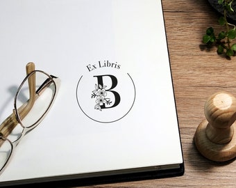 Personalized Ex Libris Stamp: Custom Library Book Stamp