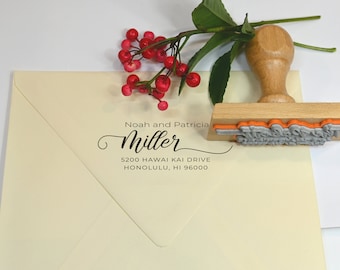 Sello de dirección de retorno personalizado: sello de madera personalizado, autoentintable
