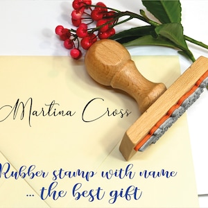 Signature stamp, Custom name stamp, Self-Inking personalized stamp, cursive business stamp, Custom stamp, Wood rubber stamp, book stamp,