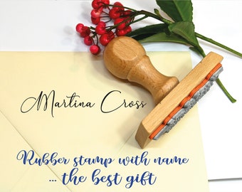 Signature stamp, Custom name stamp, Self-Inking personalized stamp, cursive business stamp, Custom stamp, Wood rubber stamp, book stamp,