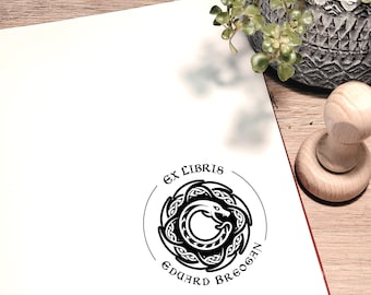 Spersonalizowany znaczek Ex Libris: Znaczek Biblioteki Celtyckiego Smoka