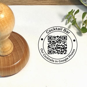 Benutzerdefinierter QR-Code selbstklebend, Stempel Stempel QR-Code Instagram, QR-Soziale Medien, benutzerdefinierter Qr-Code, Stempel aus Holz qr