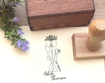 Personalized Ex Libris Stamp: Library Book Stamp with Gift Box