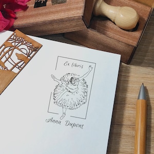 LIBRARY STAMP. Ex Libris. Personalised library stamp.For book lovers.Gift for book lovers. Stamp with gift box. Stamp for teacher.Book ends