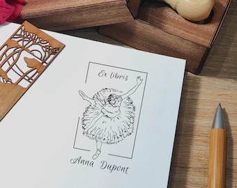 Personalized Ex Libris Stamp: Library Book Stamp with Gift Box
