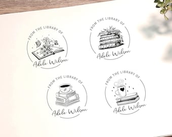 Personalized Library Book Stamp - Teacher Gift, Ex Libris
