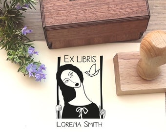 パーソナライズされたEx Librisスタンプ：ギフトボックス付きのカスタム図書館ブックスタンプ