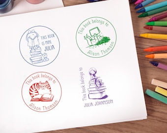 Personalized Book Stamp for Kids: Custom Library Stamp