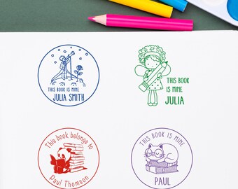 Personalized Book Stamp for Kids: Library Stamp, Children's Gift