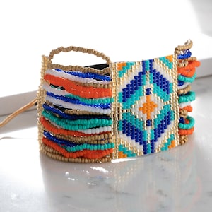 Miyuki Beaded Bracelet Stack: Southwest Boho Cowgirl Cuff