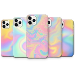 Holographic phone case, Trendy, cute, aesthetic cover for iPhone 14,13,12,11,X,Xr,7+,8+,SE, Samsung A52,A72,A51, A12, Galaxy S21,S20FE,S10e