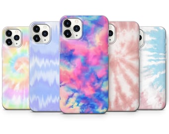 Pastel Tie Dye phone case, Aesthetic Hippie cover for iPhone 14,13,12,11,X,Xr,7+,8+,SE, Samsung A52,A72,A51, A12, Galaxy S21,S20FE,S10e