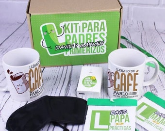 Kit Personalizado Padres Primerizos Bebé Recién Nacido Neonato  Padre Madre Papá Mamá