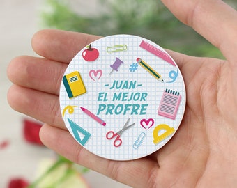 Imán Personalizado "Mejor Profe del Mundo" | Regalos para profesores | Final de curso | para la nevera