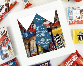 Caja Regalo Chocolatinas Personalizada El Mejor Padre del Mundo Regalos para el Día del Padre Chocolatinas Chocolate Dulces Kinder