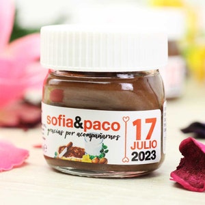 Personalized Mini Nutella Jar for Weddings, Detail for guests, Chocolate, Wedding Gift