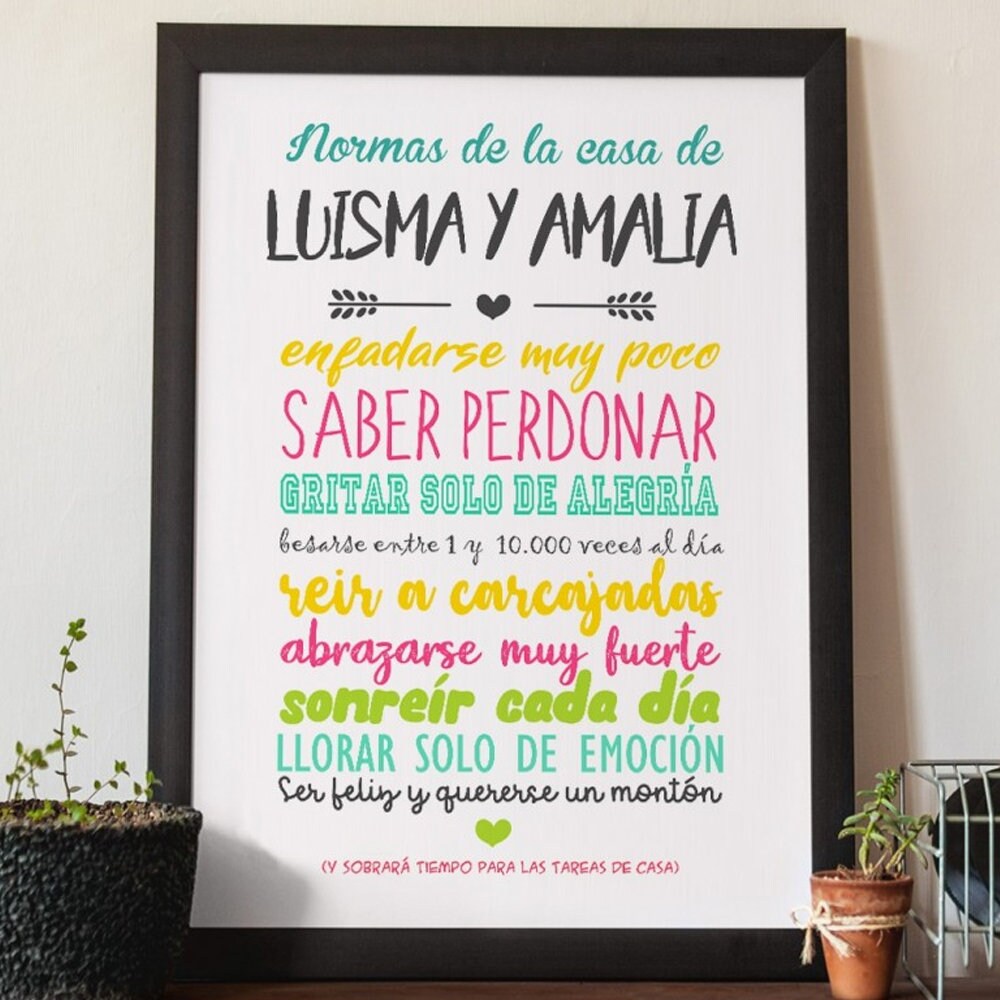 Personalized Picture With Custom Frame House Rules for Couples | Etsy