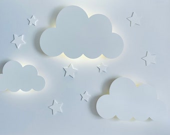 CLOUD NIGHT LIGHT for nursery | wireless night light | cloud wall lamp | birthday gift for kids | baby shower gift | light up cloud |