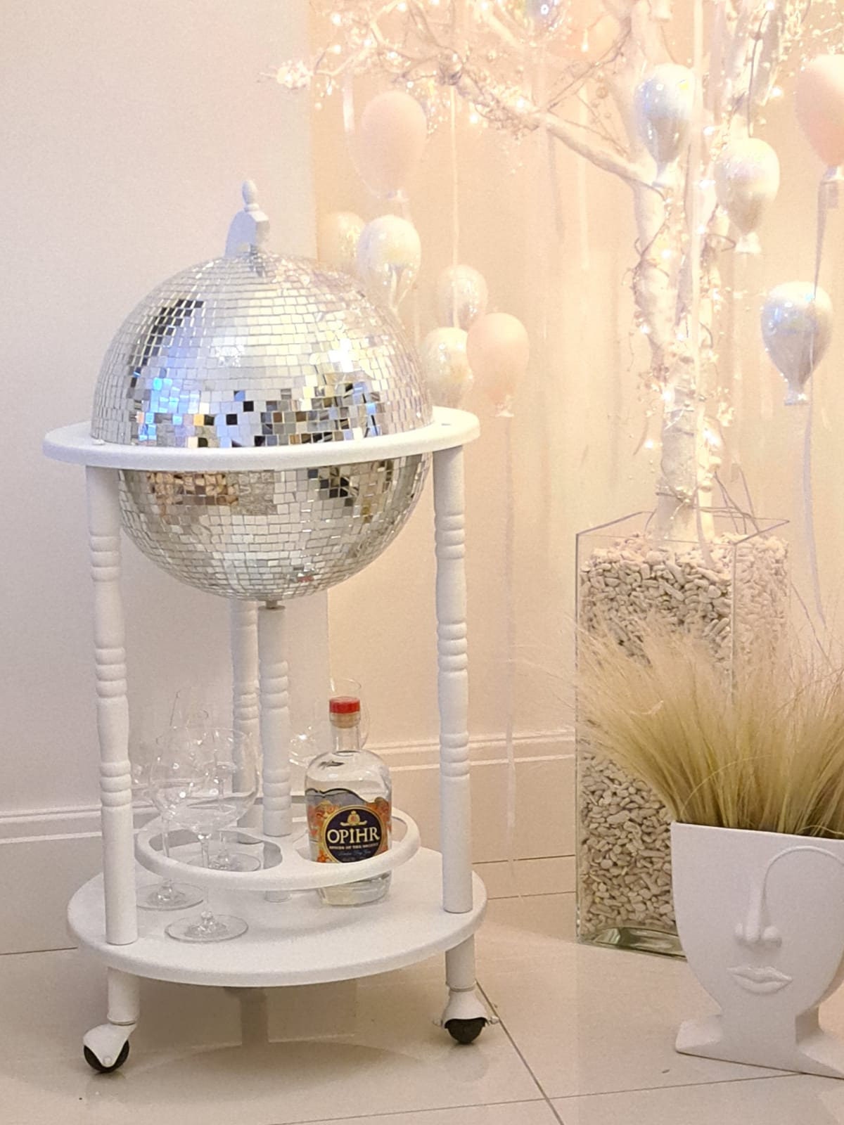 Glam Globes Disco Ball Bar Cart 