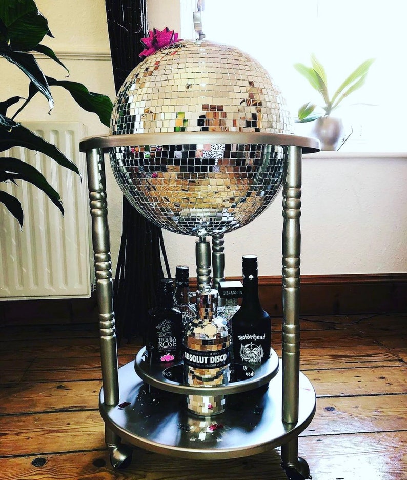 Glam Globes Disco Ball Bar Cart Etsy