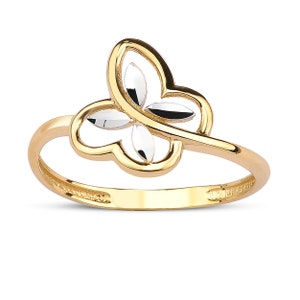 Butterfly Shape 14K Solid Gold Ring • Gold Butterfly Wings Ring • Open Butterfly Ring for Women • Butterfly Jewelry Ring • Anniversary Gift