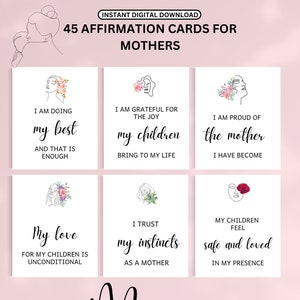 Positive Affirmationen an Mütter, Bevollmächtigte Mutter Affirmationskarten, Printable Deck für Frauen, Muttertagsgeschenkkarte