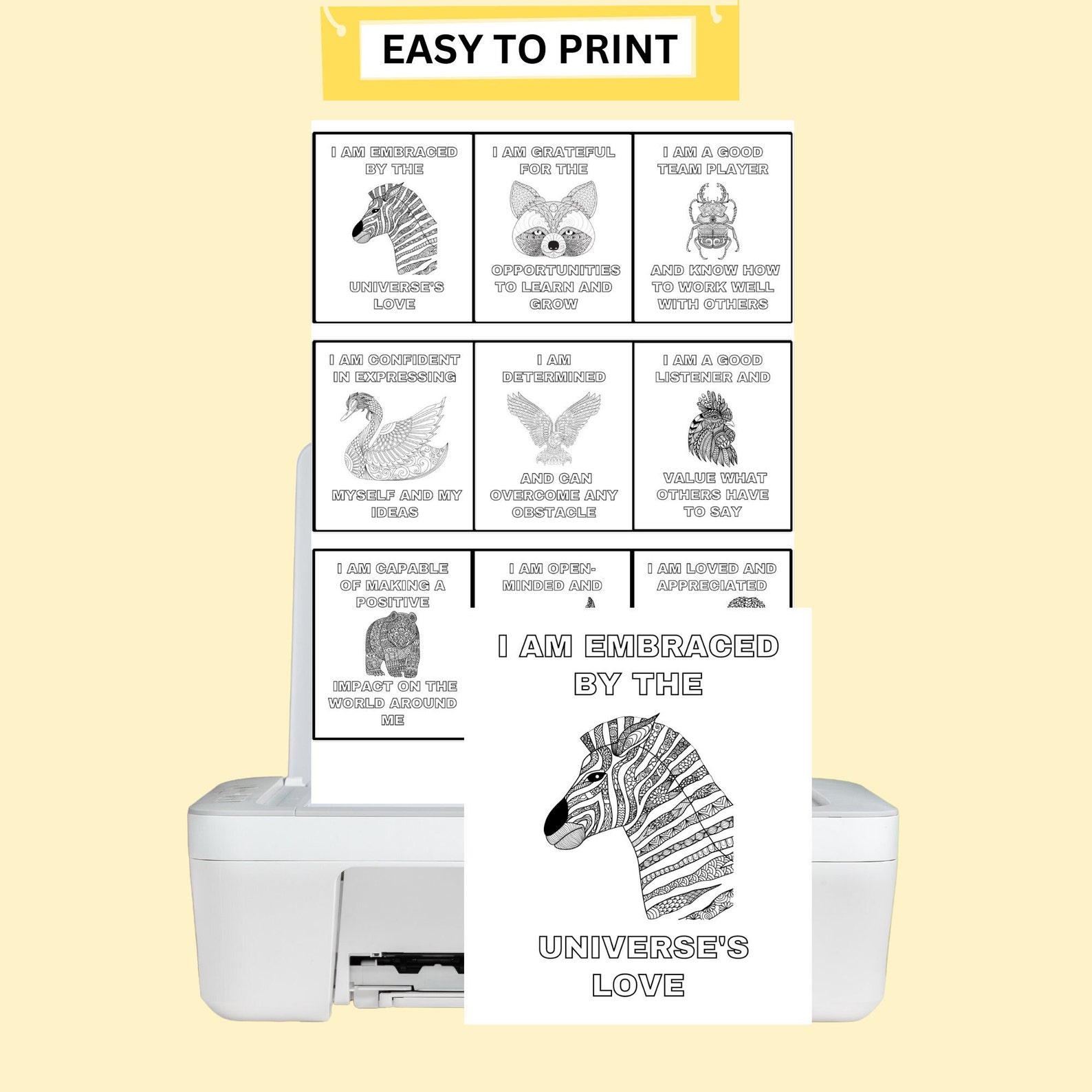 Positive Affirmation Cards for Kids: Affirmations Card Printable for ...