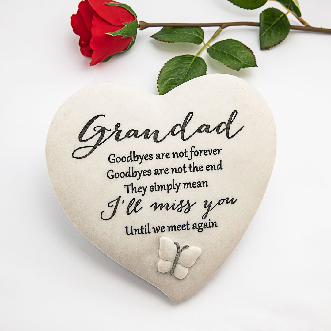 Memorial Stone for Grandad Grandad Grave Stone Heart Etsy UK