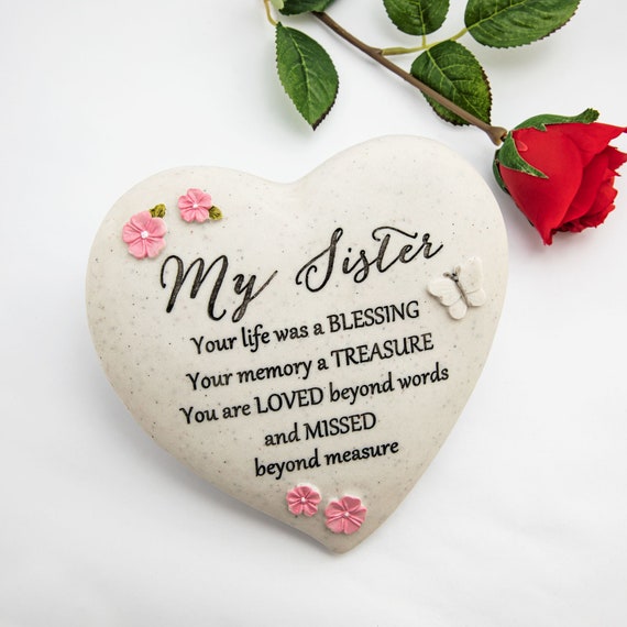 Memorial Stone for Sister Sister Grave Stone Heart Shaped Etsy