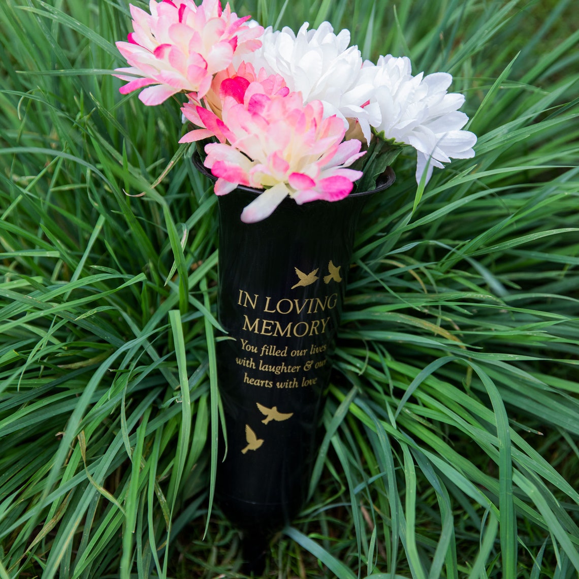 Memorial Vase in Loving Memory Loss of Gift Graveside Spike Vase Etsy