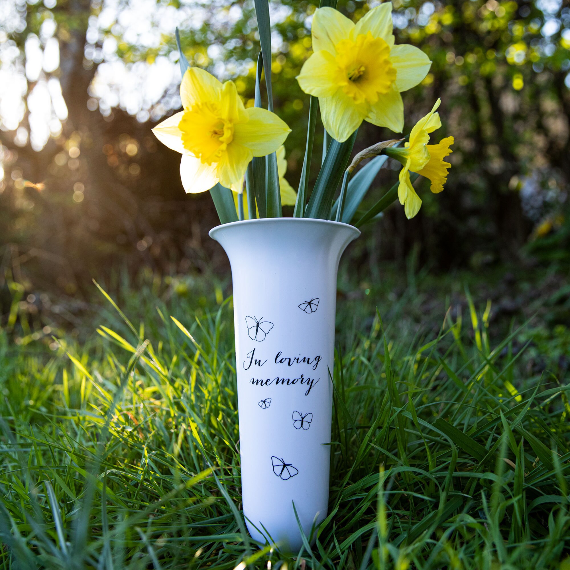 Memorial Vase in Loving Memory Loss of Gift Graveside Spike Vase Etsy UK
