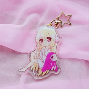 Chobits Chii & Atashi 3&quot; Glitter Acrylic Keychain Charm