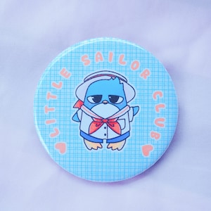 Mermaid Melody Hippo &quot;Little Sailor Club&quot; 2.25 Button Badge