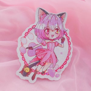 Adhesivo de vinilo holográfico de 3" de Tokyo Mew Mew Ichigo