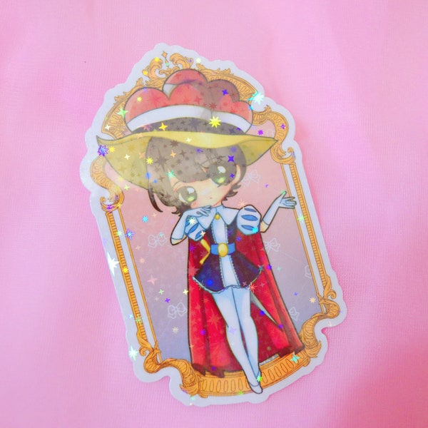 Princess Knight Sapphire 3.5" Holographic Vinyl Sticker