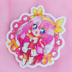 Wedding Peach Momoko 3" Holographic Vinyl Sticker