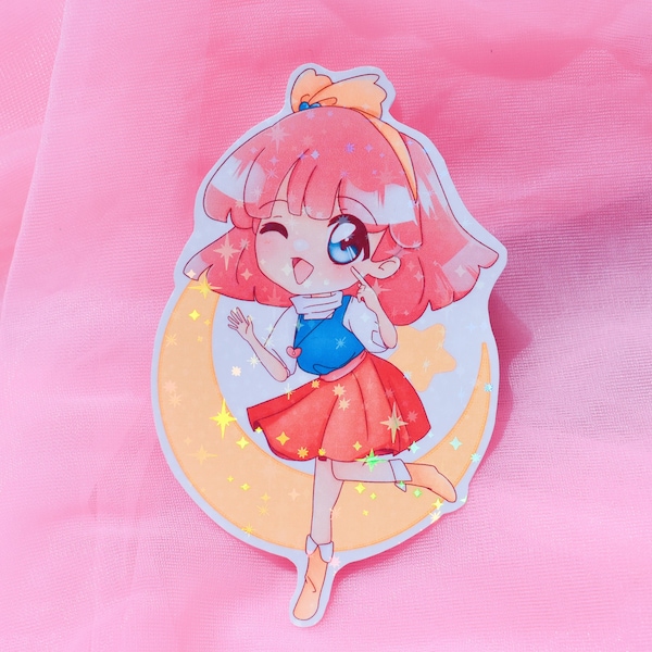 Magical Princess Minky Momo 3.5" Holographic Vinyl Sticker