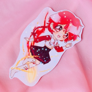 Calcomanía de vinilo holográfica de 3,5" de Magic Knight Rayearth Hikaru