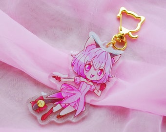 Tokyo Mew Mew Ichigo 3&quot; Glitter Acrylic Keychain Charm