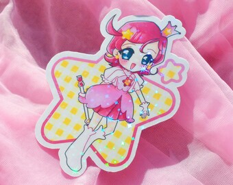 Cosmic Baton Girl Comet-san 3" Holographic Vinyl Sticker