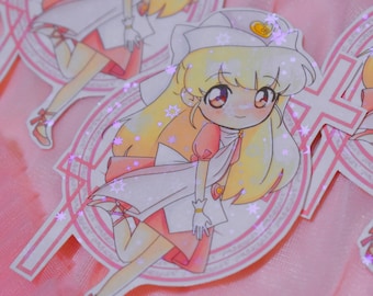 Nurse Angel Ririka SOS 4" Holographic Vinyl Sticker