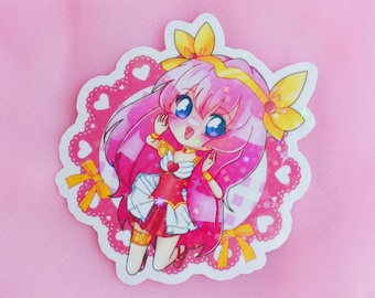 Wedding Peach Momoko 3" Holographic Vinyl Sticker