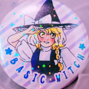 Touhou Project Marisa Kirisame "Bruxa Básica" 2.25 Distintivo de botão holográfico