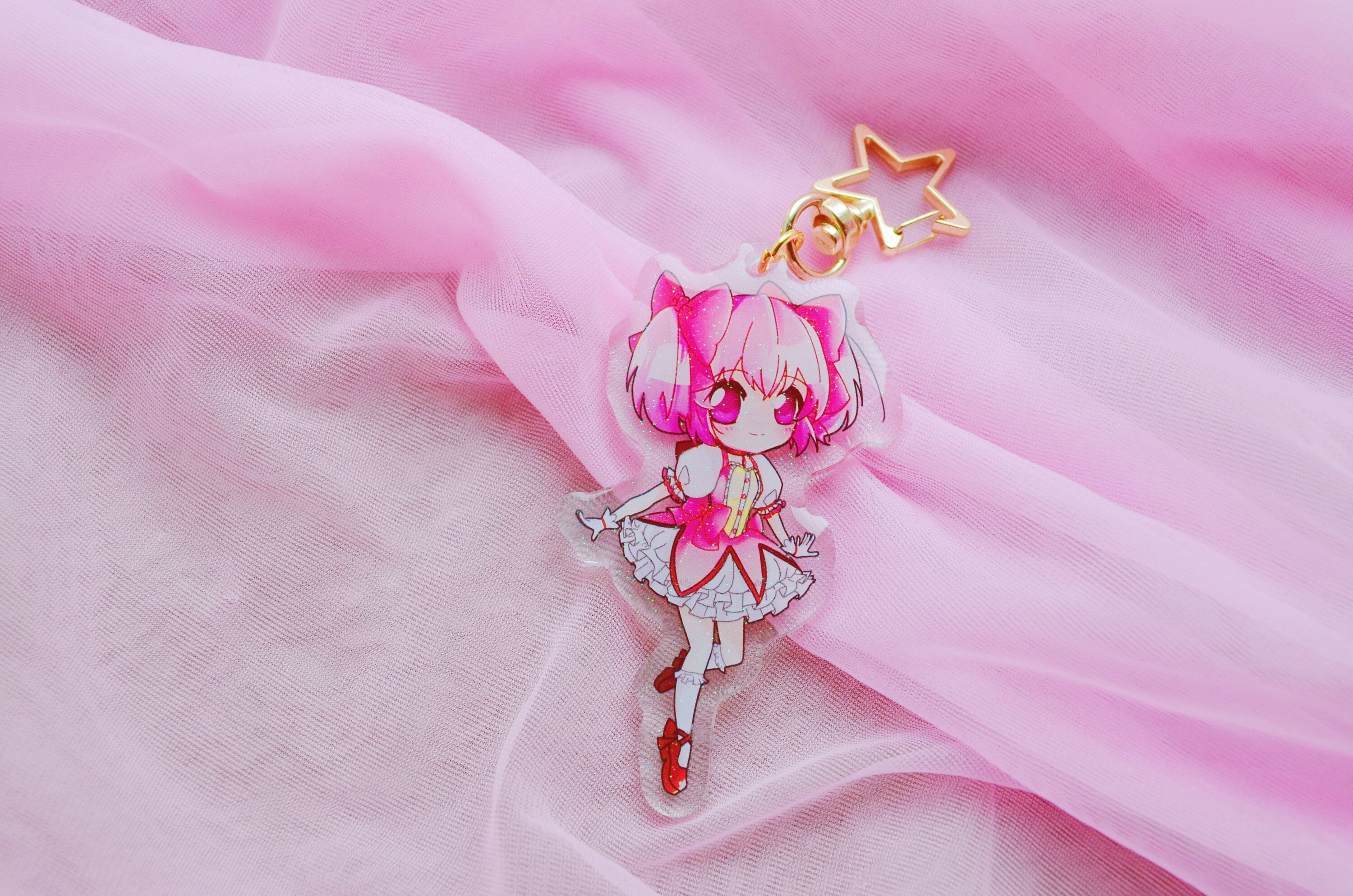 Puella Magi Madoka Magica Madoka 3" Glitter Acrylic Keychain Charm