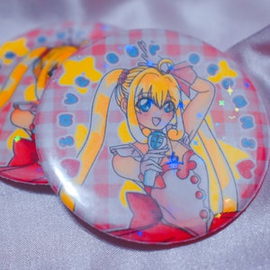 Mermaid Melody Lucia Nanami &quot;Save Our Oceans&quot; 2.25 Holographic Button Badge